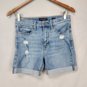 Lucky Brand High Rise Straight Zoe Womens 6/28 Denim Cutoff Jeans Blue Cuffed